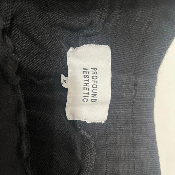 Profound Aesthetic Mens jogging PRFND Tape Track Sweatpants Black small - Picture 6 of 13